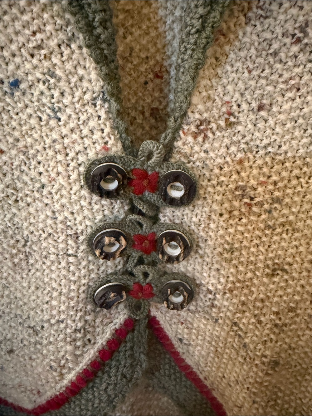 Vintage Austrian Tyrolean Cardigan - Boho Hand Embroidered Wool Sweater - Picture 2 of 8